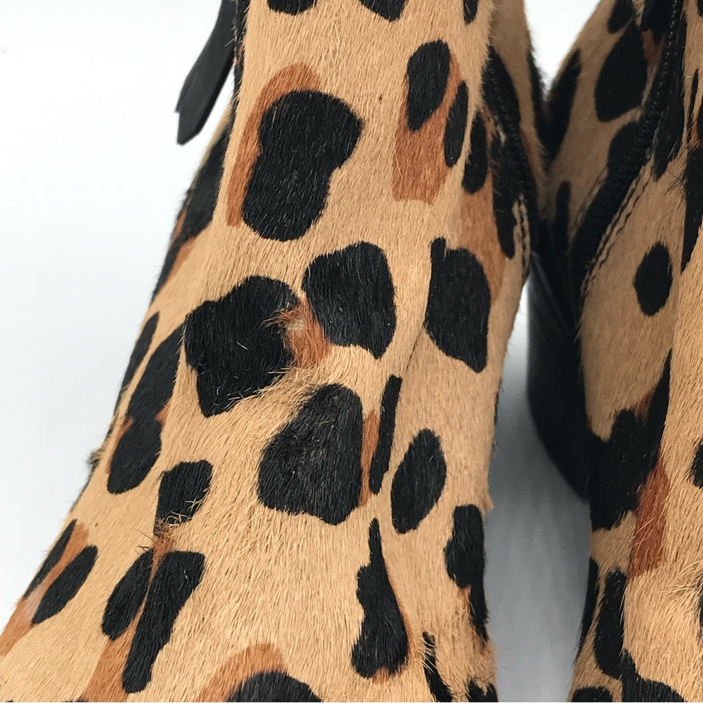 NWOB COLE HAAN Grand‎ OS Sz 6 Joanna Calf Hair Leopard Animal Print Bootie Boots - Picture 6 of 14